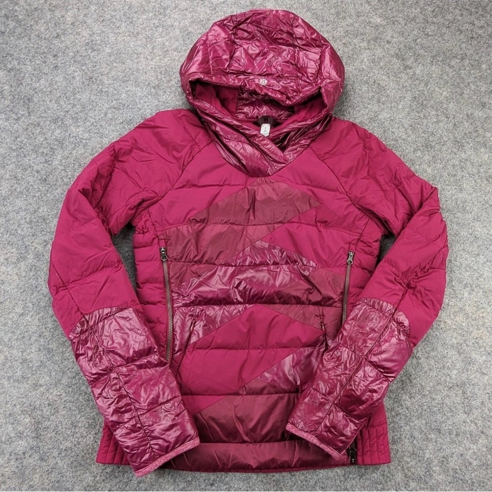 Lululemon Down Right Cozy Pullover Berry Rumble Goose Down Puffer